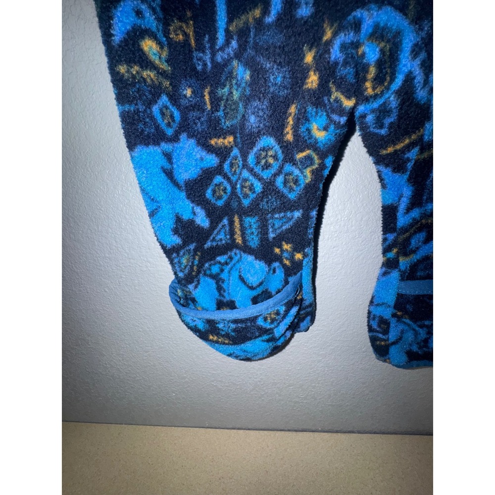 Columbia Infant Fleece Bunting Blue Bear Wolf Aztec Print Hooded Romper 6-12M - Picture 7 of 7